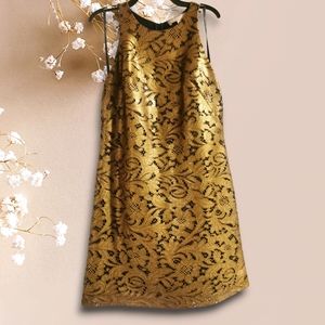 Banana Republic gold lace minidress 0P